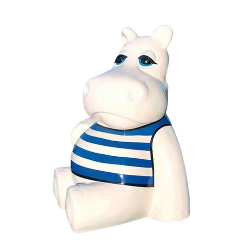 Statue Hippopotame Animaux Resine - 100cm - Marin Bleu