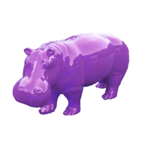 Statue Hippopotame Animaux Resine - 180cm - Violet