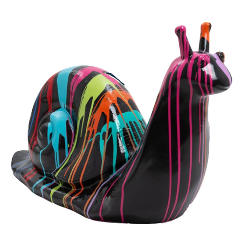 Statue de Grand Escargot en Résine - 100 cm - Noir Multicolore