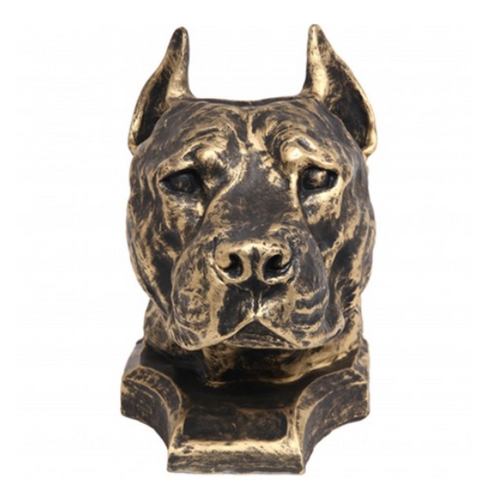 Statue Chien Staff Bull Animaux Resine - 35cm - Bronze