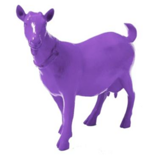 Statue de Chèvre en Résine - 60 cm - Couleur Violet - Décoration Animalière