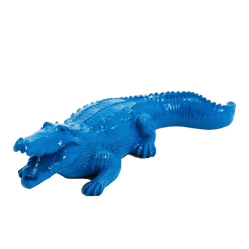 Statue Crocodile Animaux Resine - 40cm - Bleu