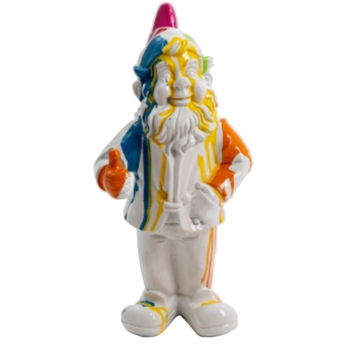 Statue de Nain Artistique en Résine - 30 cm - Finitions Multicolores Blancs