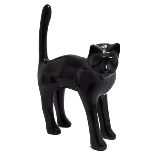 Statue de Chat en Résine - 105cm - Couleur Ébène