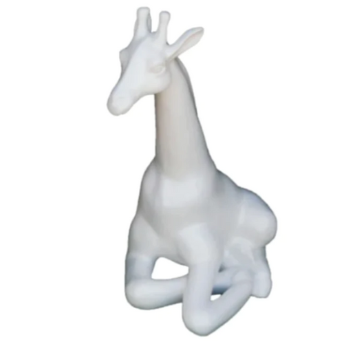 Statue Girafe en Résine - 90 cm - Couleur Blanc Majestueux