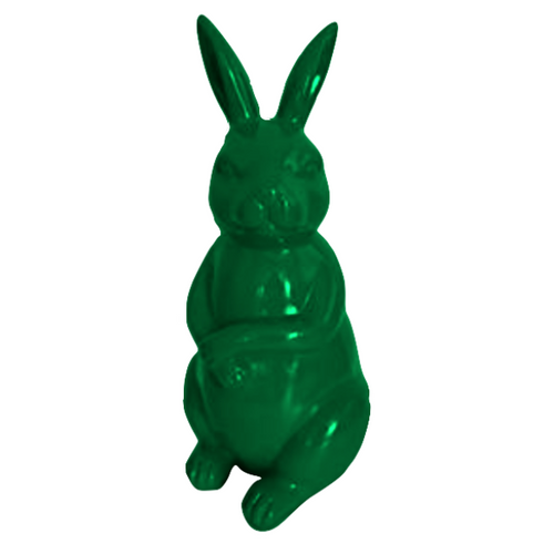 Statue Décorative de Lapin en Résine - 35 cm - Couleur Verte