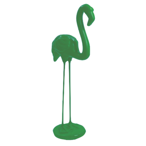 Sculpture Grande Flamant Rose en Résine - 110cm - Vert