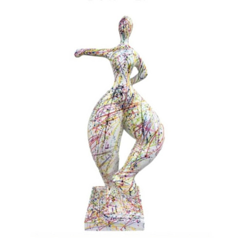 Statue Femme Nana Oeuvre Resine - 135cm - Graffiti Blanc