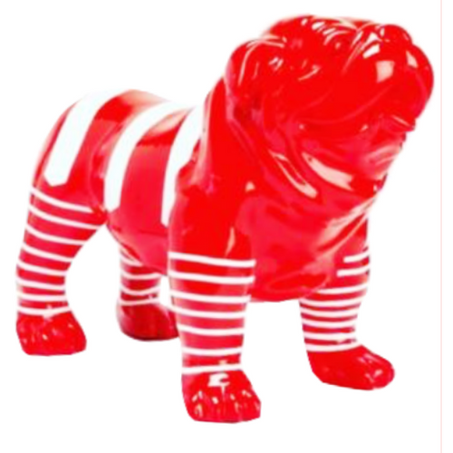 Statue Résine de Bouledogue Anglais - 90cm - Marin Rouge