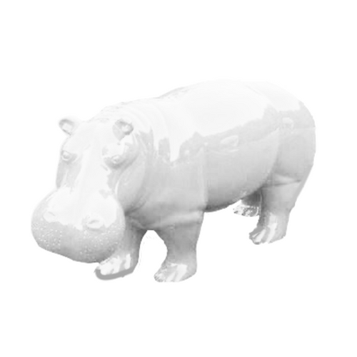 Statue Hippopotame Animaux Resine - 180cm - Blanc