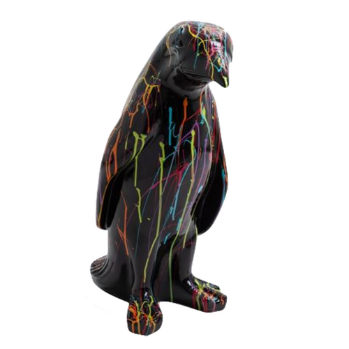 Statue Décorative de Pingouin en Résine - 70cm - Couleurs Variées Noir