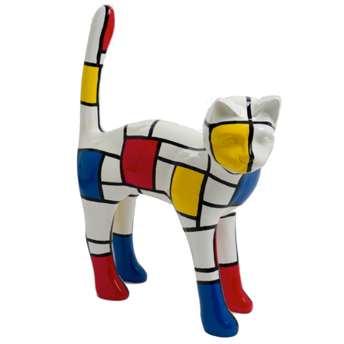 Statue de Chat en Résine - 105cm - Art Mondrian