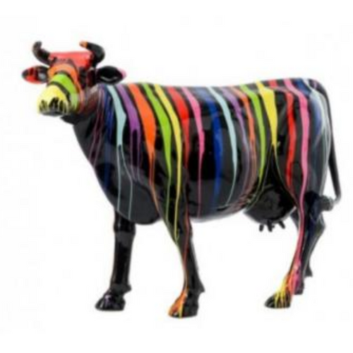 Statue Vache Animaux Resine - 225cm - Multi Coulure Noir