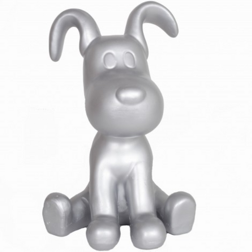 Statue Chien Snoopy Animaux Resine - 30cm - Argenté