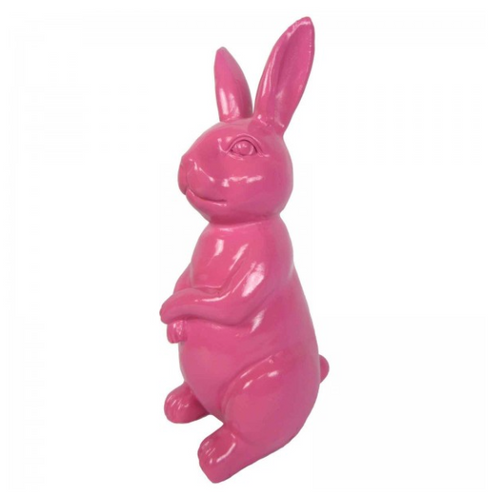 Statue de Lapin en Résine - 35 cm - Fuchsia Éblouissant