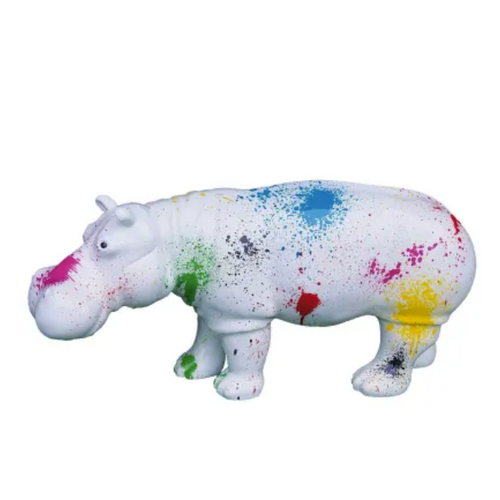 Statue Hippopotame Animaux Resine - 180cm - Tie And Dye