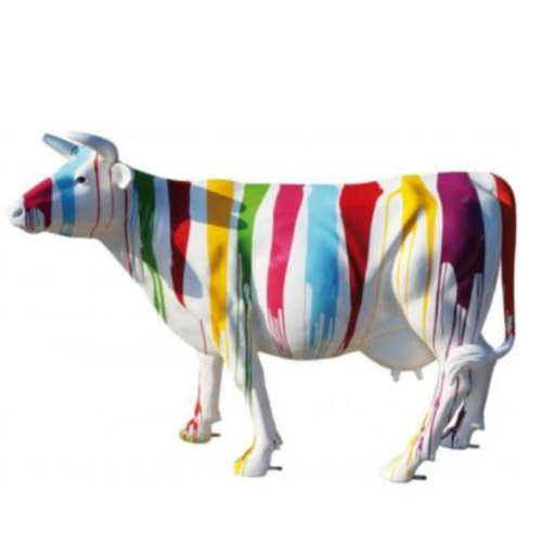 Statue Vache Animaux Resine - 225cm - Multi Coulure Blanc