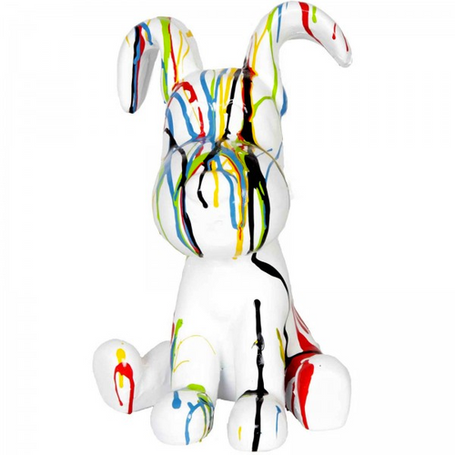 Statue Chien Snoopy Animaux Resine - 30cm - Multi Coulure Blanc