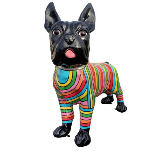 Statue Chien Bouledogue Francais Animaux Resine - 180cm - Candy