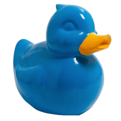 Statue Décorative de Canard en Résine - 65 cm - Bleu avec Bec Jaune