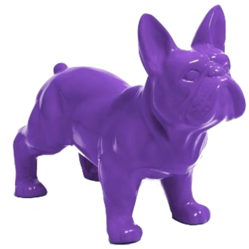 Statue Chien Bouledogue Francais Animaux Resine - 45cm - Violet