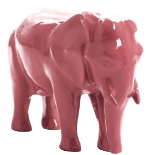 Statue Élégante d'Éléphant en Résine - 30cm - Rose Pâle