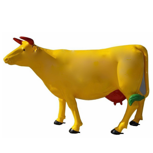 Statue Vache Animaux Resine - 225cm - Jaune