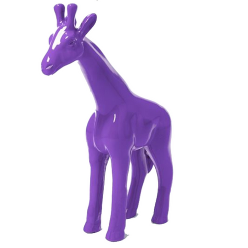 Statue de Girafe en Résine - 50 cm - Couleur Violet