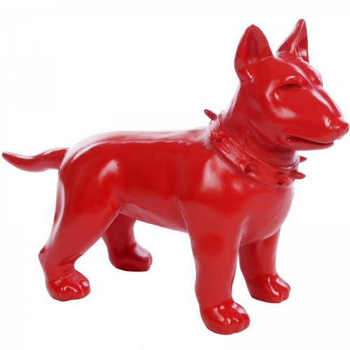 Statue en Résine de Bull Terrier - 60 cm - Rouge - Décoration Animalière