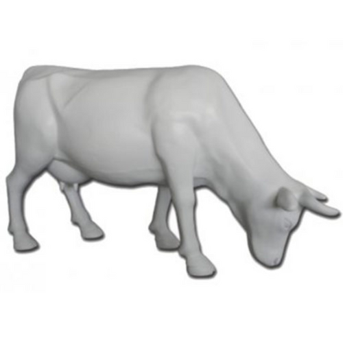 Statue Vache Tête Basse Animaux Resine - 225cm - Blanc