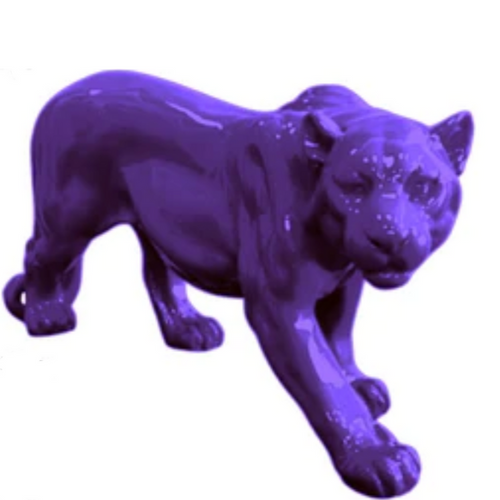 Statue de Panthère en Résine - 80cm - Couleur Violet Élégante