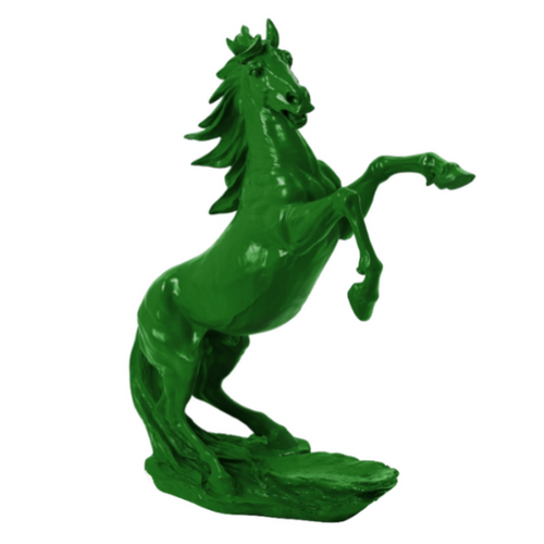 Statue de Cheval en Résine - 90 cm - Couleur Émeraude