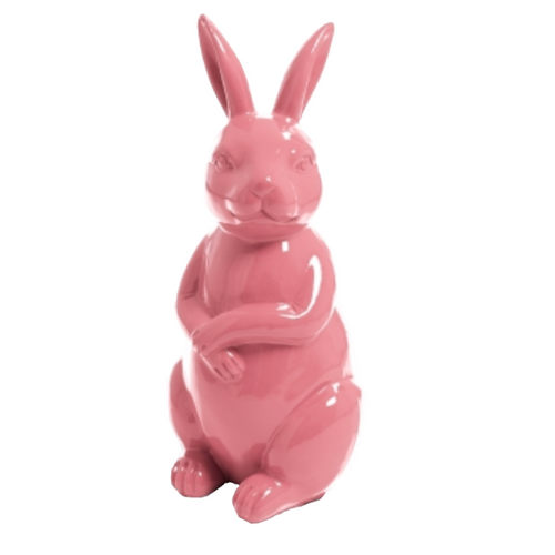 Statue de Lapin en Résine - 35cm - Rose Pâle