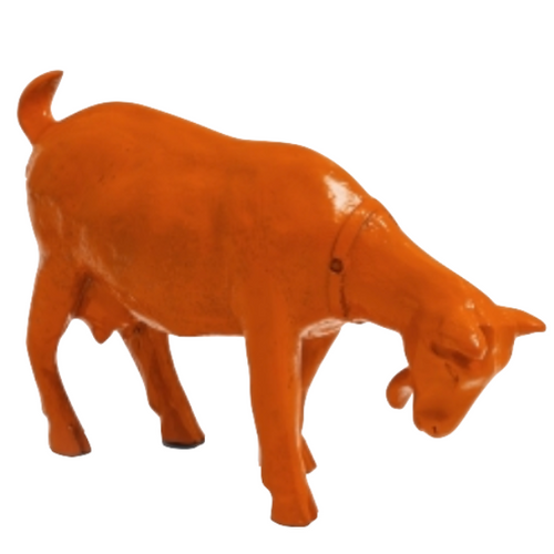 Statue de Chèvre en Résine - 95 cm - Couleur Orange