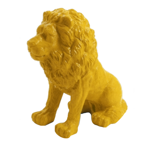 Statue Lion Animaux Resine - 65cm - Jaune