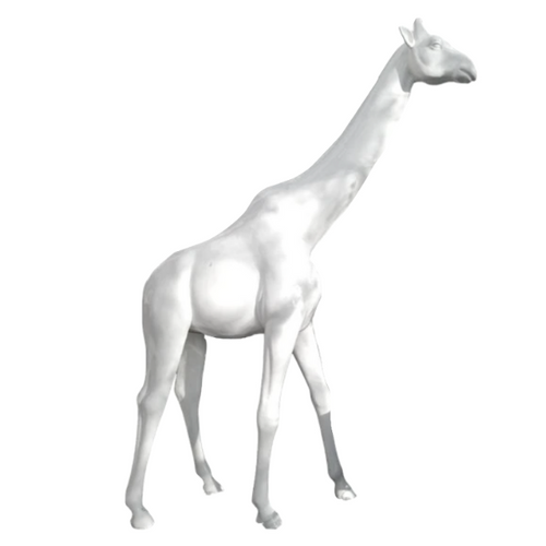 Statue de Girafe en Résine - 320cm - Couleur Blanc Éblouissant