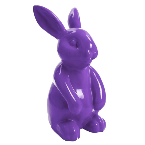 Statue de Lapin en Résine - 60 cm - Couleur Violet Éclatant