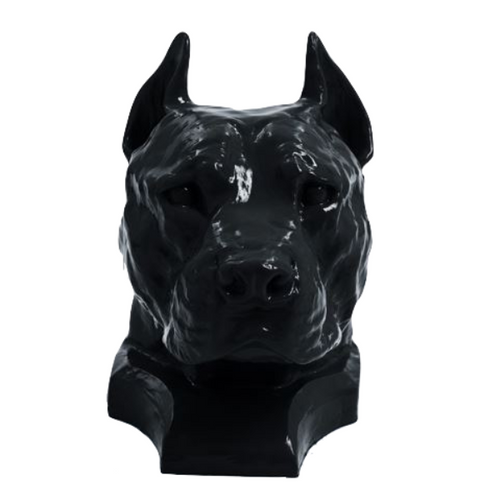 Statue Résine Chien Staff Bull - 35cm - Finition Noire