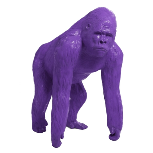 Statue Gorille Poing Animaux Resine - 130cm - Violet