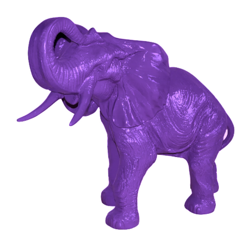 Statue Élégante d'Éléphant en Résine - 90 cm - Teinte Violette