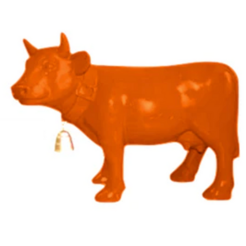 Statue Vache Animaux Resine - 110cm - Orange