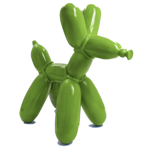 Sculpture Chien avec Ballon en Résine - 210 cm - Couleur Vert Pomme