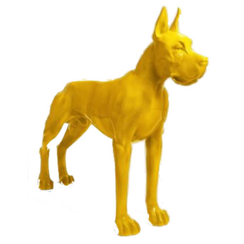 Statue Chien Dogue Allemand Animaux Resine - 120cm - Jaune