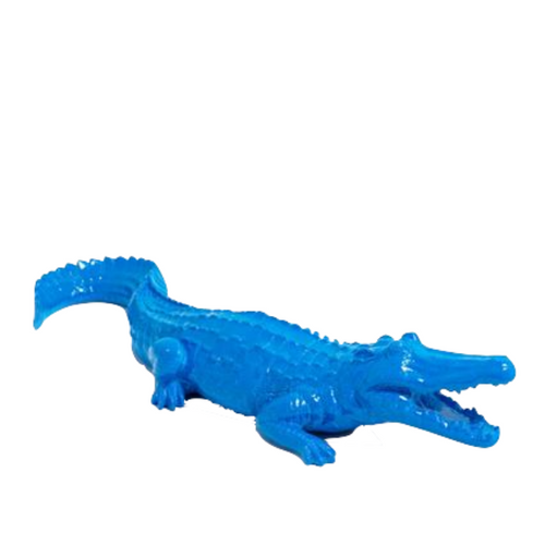 Statue Crocodile Animaux Resine - 70cm - Bleu