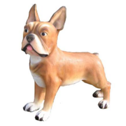 Statue Chien Bouledogue Francais Animaux Resine - 180cm - Naturel