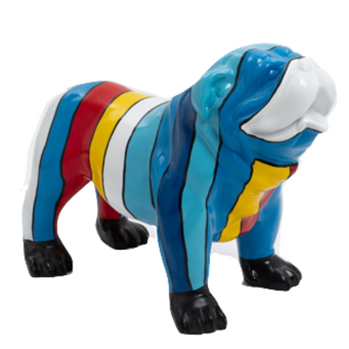 Statue Chien Bouledogue Anglais Animaux Resine - 30cm - Schtroumpf