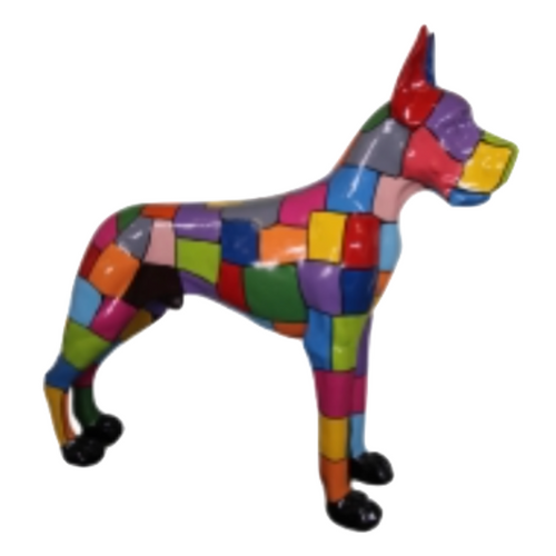 Statue Majestueuse de Chien Dogue Allemand en Résine - 120cm - Collection Dragibus