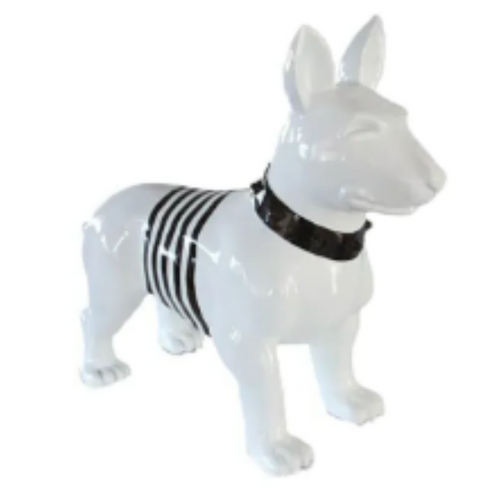 Statue en Résine Chien Bull Terrier - 60 cm - Finition Marin Noir