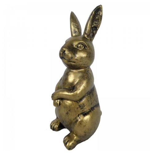 Statue de Lapin en Résine - 35 cm - Finition Bronze