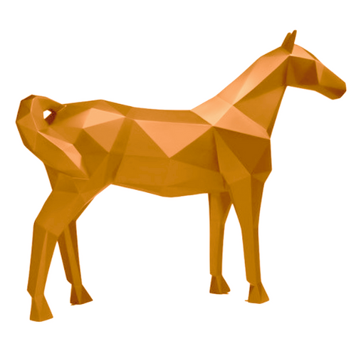 Statue Cheval Origami Animaux Resine - 210cm - Jaune